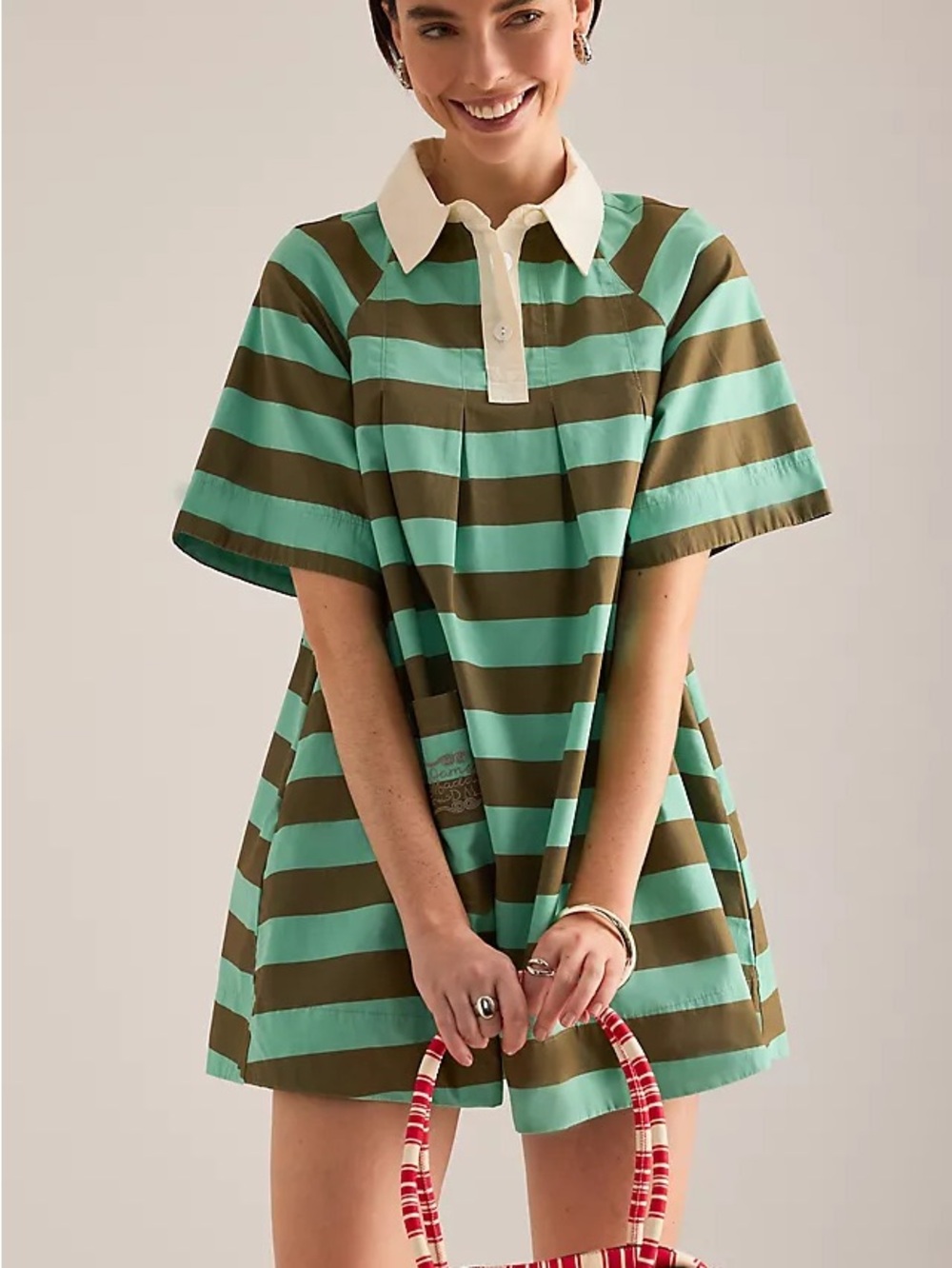 Damson Madder Maggie Stripe Mini Polo Dress- size 4